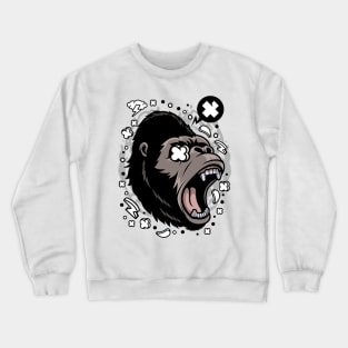 gorilla face illustration Crewneck Sweatshirt